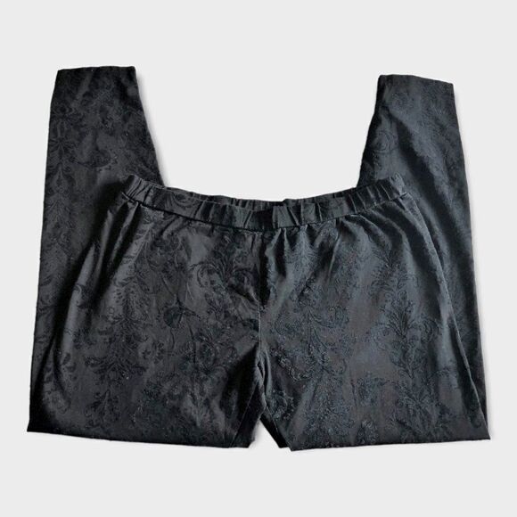 City Chic Velvet Damask Pattern Leggings.  Size: M (City Chic size) or 18. - Picture 2 of 7